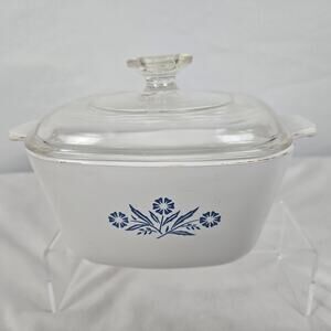 Corning Ware Blue Cornflower 1.75 Qt Covered Baking Dish P-1 3/4-B USA